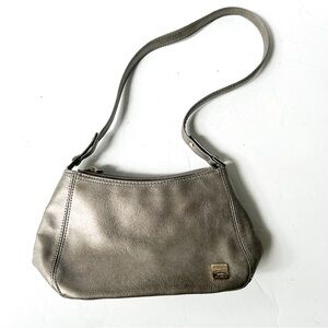 Vintage Liz Claiborne light gold metallic small handbag purse